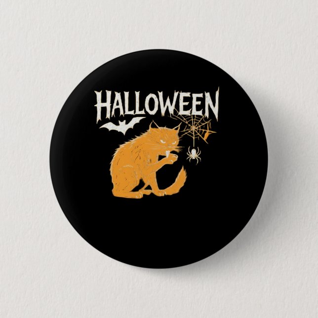 Vampire Cat's Halloween Classic T-Shirt 2 Inch Round Button (Front)