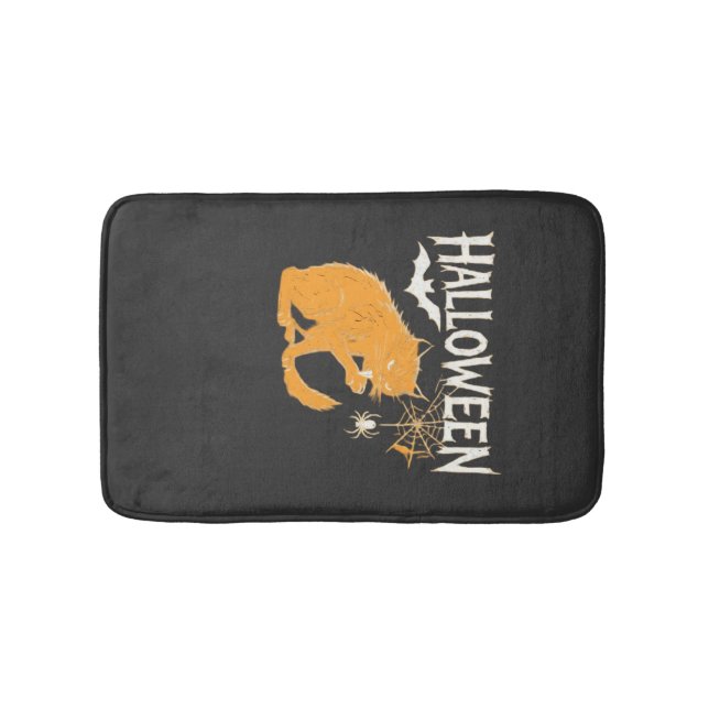 Vampire Cat's Halloween Classic T-Shirt Bath Mat (Front)