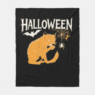 Vampire Cat's Halloween Classic T-Shirt Fleece Blanket