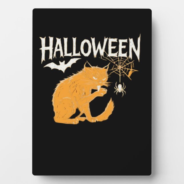 Vampire Cat's Halloween Classic T-Shirt Plaque (Front)