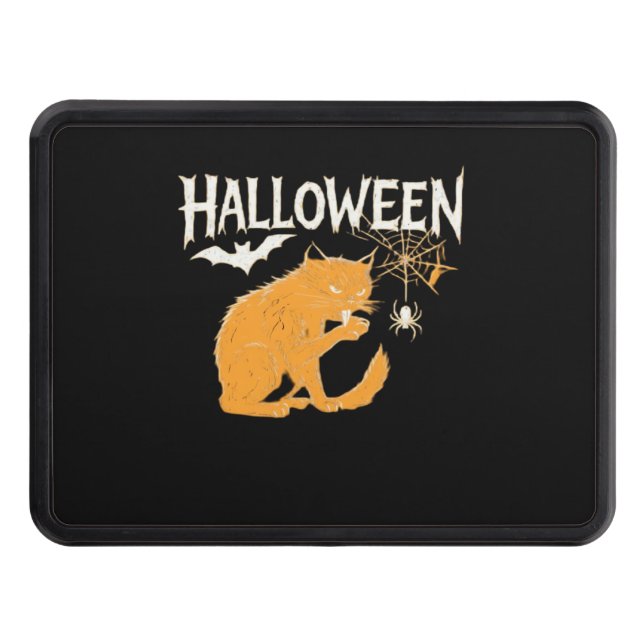 Vampire Cat's Halloween Classic T-Shirt Trailer Hitch Cover (Front)