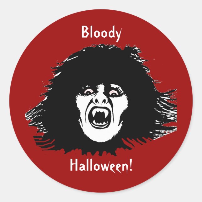 Vampire Chick is a Real Treat Classic Round Sticker (Front)