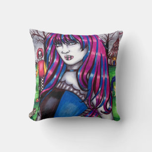 Vampire Circus Freak monsters original drawing  Throw Pillow