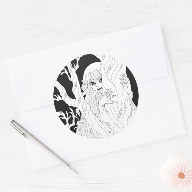 Vampire Classic Round Sticker (Envelope)