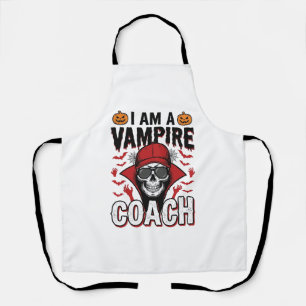 Vampire Coach Halloween Skull Vintage Shirt Design Apron