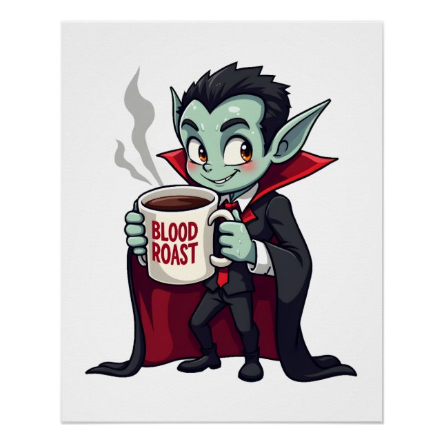 Vampire Coffee Lover � Spooky Latte Shirt Poster (Front)