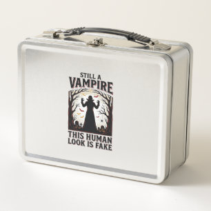 Vampire Costume Shirt Funny Halloween Human Disgui Metal Lunch Box