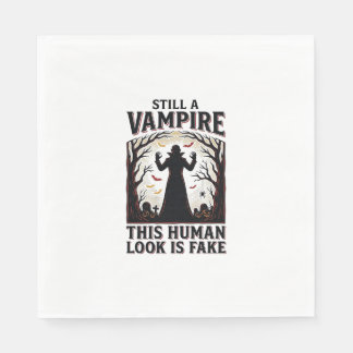 Vampire Costume Shirt Funny Halloween Human Disgui Napkin