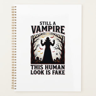 Vampire Costume Shirt Funny Halloween Human Disgui Planner