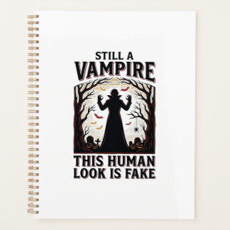 Vampire Costume Shirt Funny Halloween Human Disgui Planner