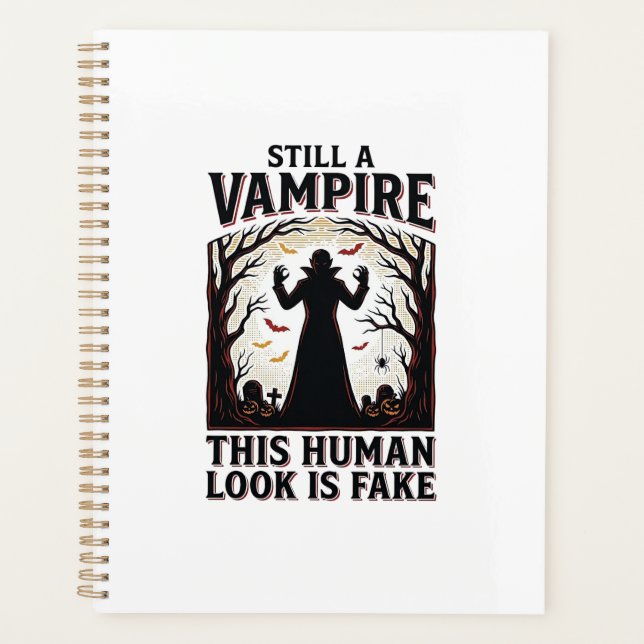 Vampire Costume Shirt Funny Halloween Human Disgui Planner (Front)