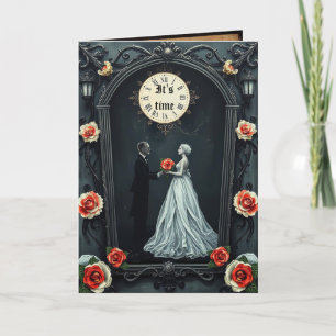 Vampire Couple Horloge gothique Faire-part de mari