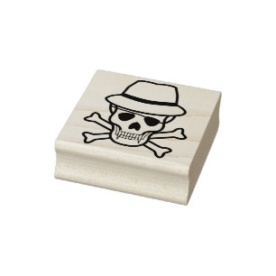 Vampire crossbones skull illustration art stamp