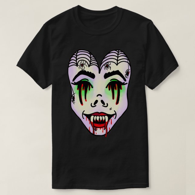 Vampire Demon Halloween CREEP series graphic  T-Shirt (Design Front)