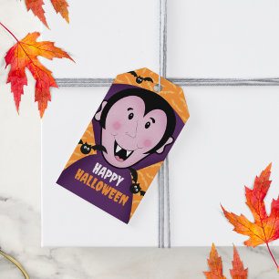 Vampire Dracula Bats Kids Cute Happy Halloween  Gift Tags
