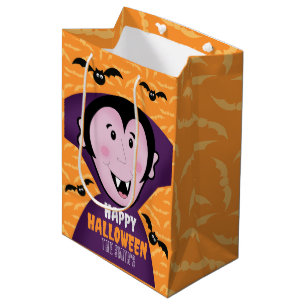 Vampire Dracula Bats Kids Cute Happy Halloween Medium Gift Bag