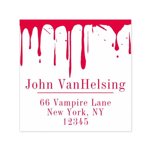 Vampire Dripping Blood - Halloween Bloddy Murder Self-inking Stamp (Design)