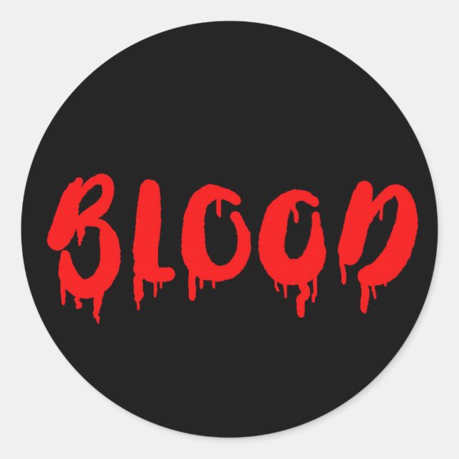 Vampire dripping blood Halloween label (Front)