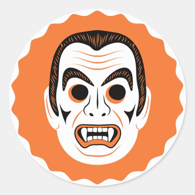 Vampire Face Classic Round Sticker (Front)