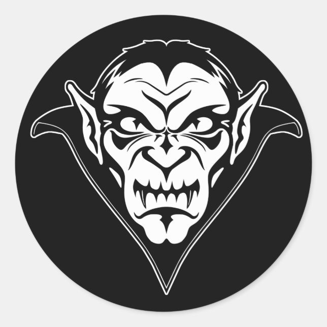 Vampire Face Classic Round Sticker (Front)