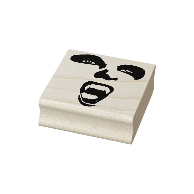Vampire Face Fangs Horror Gothic art Rubber Stamp (Stamp)