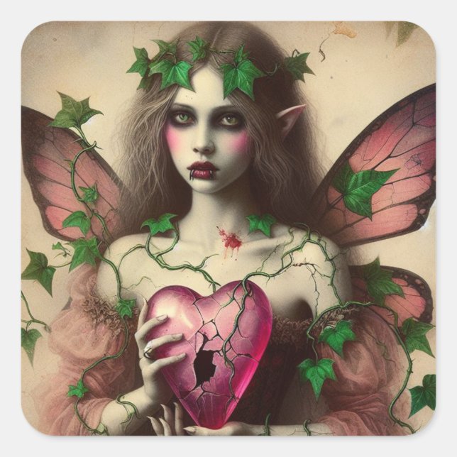 Vampire Fairy Square Sticker (Front)