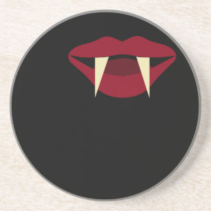Vampire Fangs Blood Red Lips Coaster