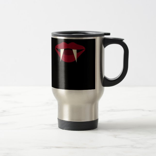 Vampire Fangs Blood Red Lips Travel Mug (Right)