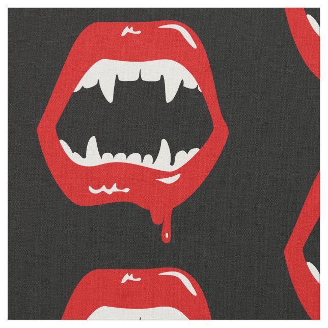 vampire fangs spooky scary monster  fabric (Close Up)
