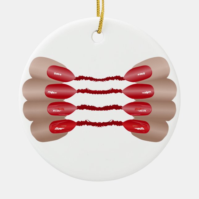 Vampire finger V.2 Ceramic Circle Ornament (Front)