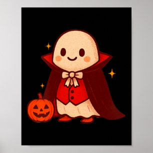 Vampire Ghost Shirt Cute Dracula Halloween Pumpkin Poster