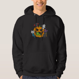 Vampire Ghost Zombie Witch Cats In Pumpkin Cute Ha Hoodie