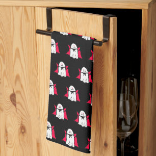 Vampire Ghosts on Black Kitchen Towel