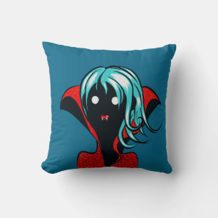 Vampire Girl Goth Character Halloween Throw Pillow