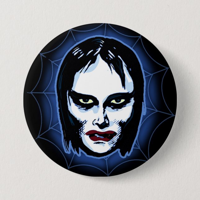 Vampire Girl (horror) 3 Inch Round Button (Front)