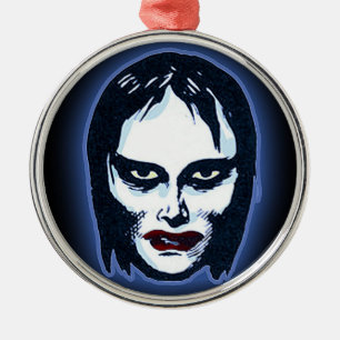 Vampire Girl (horror) Metal Ornament
