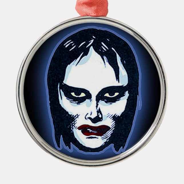 Vampire Girl (horror) Metal Ornament (Front)