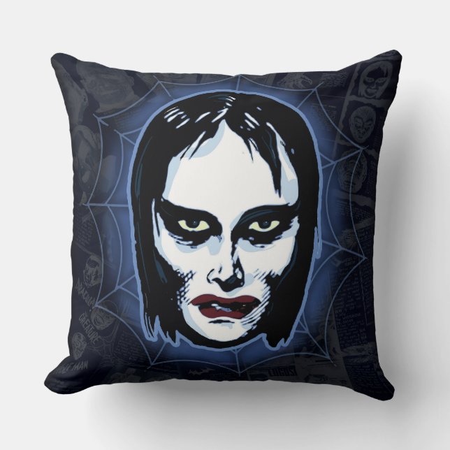 Vampire Girl (horror) Throw Pillow (Front)