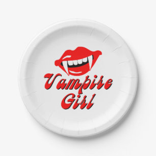 Vampire girl paper plate