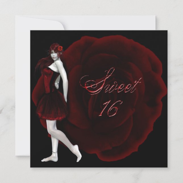 Vampire Girl Sweet 16 Goth Anniversaire Invitation (Devant)