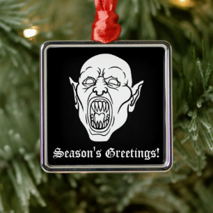 Vampire Goth Horror Dracula Metal Ornament