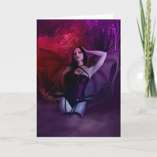 Vampire Goth Woman Greeting Cards