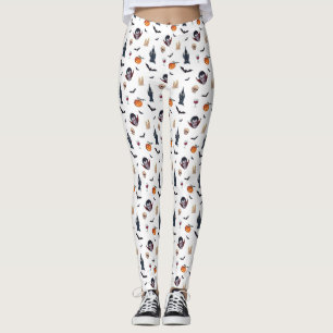 🦇 Vampire Gothic Halloween Leggings 🎃 white 🖤