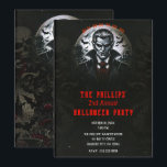 Vampire & Gothic Skulls Halloween Party Invitation<br><div class="desc">Customize for any event</div>