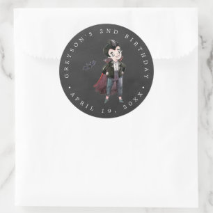 Vampire Halloween Birthday Party Favour Classic Round Sticker