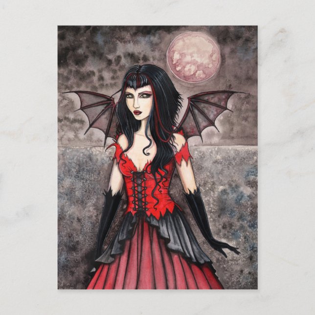 Vampire Halloween Gothic Fairy Postcard (Front)