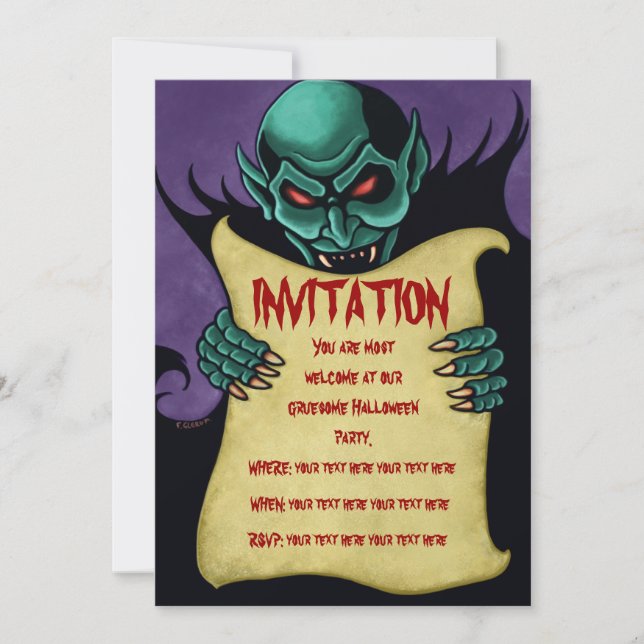 vampire halloween invitations (Front)