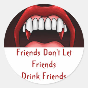 Vampire Halloween Teeth Classic Round Sticker