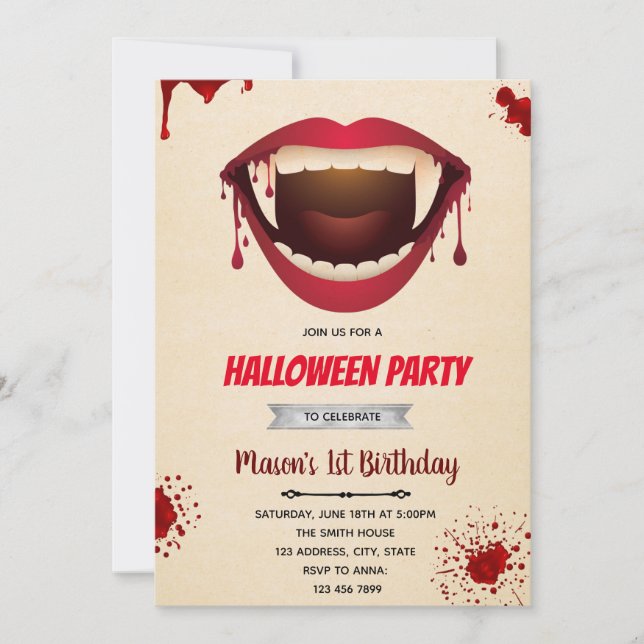 Vampire halloween theme  holiday card (Front)
