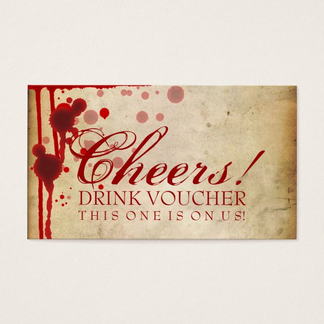 Vampire Halloween Voucher à boire faux sang rouge (Devant)